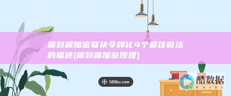 端到端加密联袂令牌化4个最佳做法的描述 (端到端加密原理)