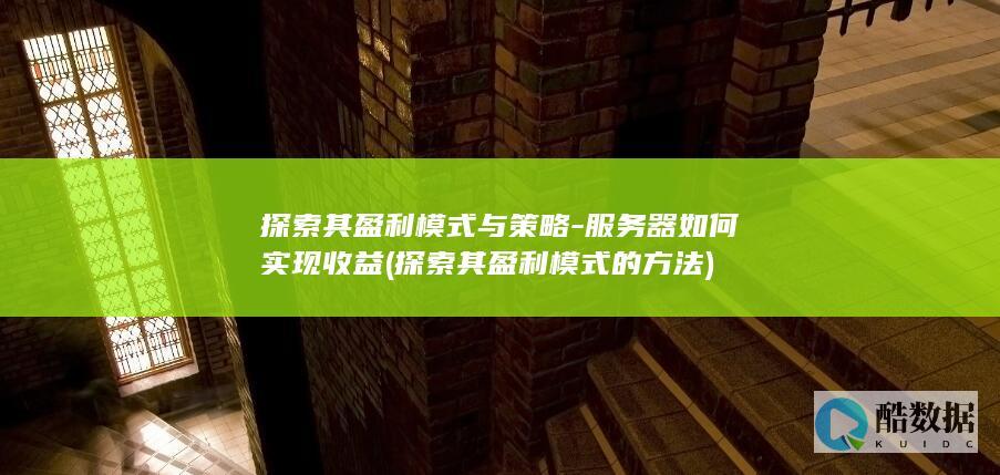 探索其盈利模式与策略-服务器如何实现收益 (探索其盈利模式的方法)