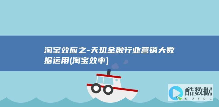 淘宝效应之-天玑金融行业营销大数据运用 (淘宝效率)