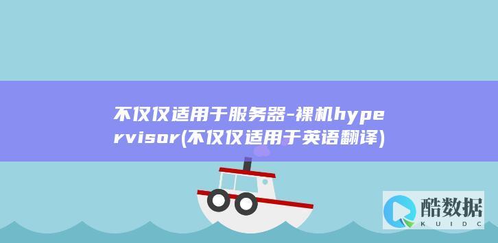 不仅仅适用于服务器-裸机hypervisor (不仅仅适用于英语翻译)