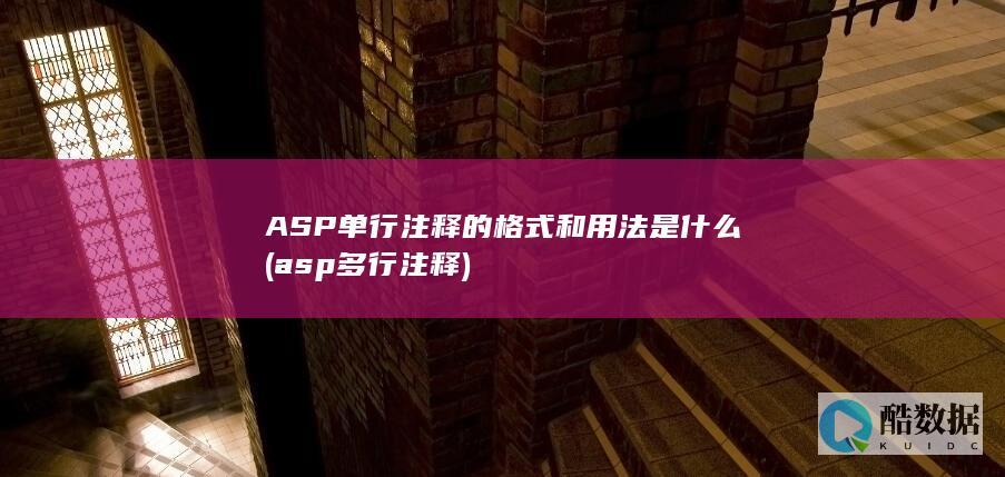 ASP单行注释的格式和用法是什么 (asp多行注释)