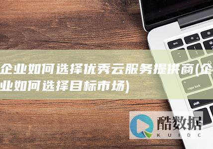 企业如何选择优秀云服务提供商 (企业如何选择目标市场)