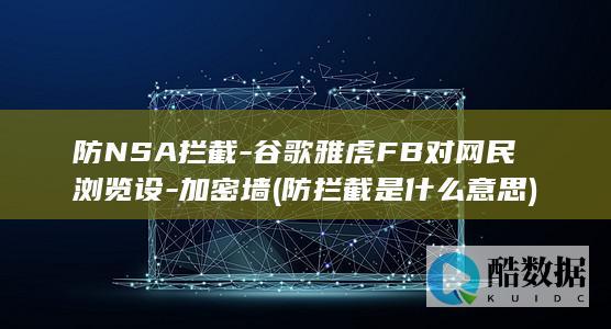 防NSA拦截-谷歌雅虎FB对网民浏览设-加密墙 (防拦截是什么意思)