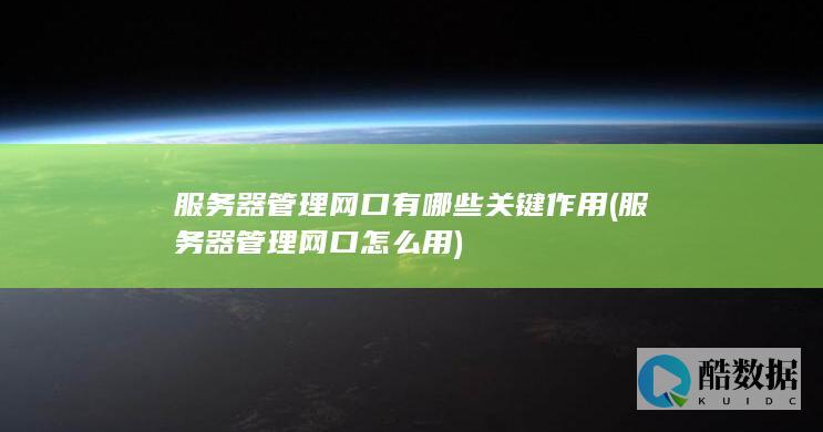 服务器管理网口有哪些关键作用 (服务器管理网口怎么用)