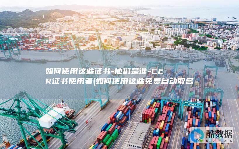 如何使用这些证书-他们是谁-CER证书使用者 (如何使用这些免费自动取名工具?)