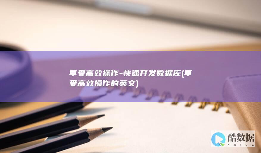 享受高效操作-快速开发数据库 (享受高效操作的英文)