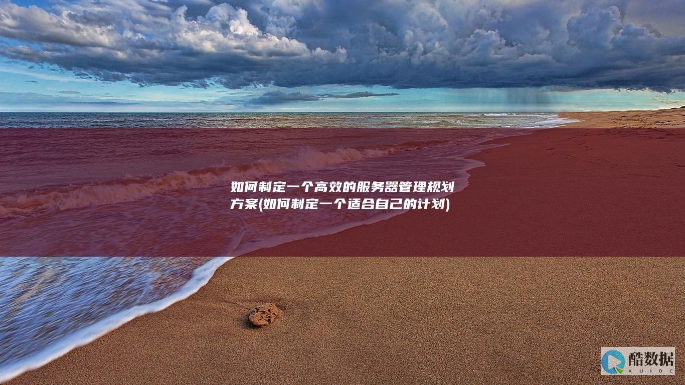 如何制定一个高效的服务器管理规划方案 (如何制定一个适合自己的计划)