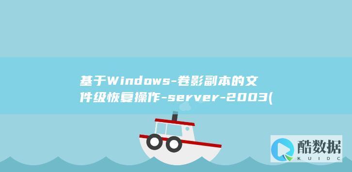 基于Windows-卷影副本的文件级恢复操作-server-2003 (基于windows平台的网络构建)