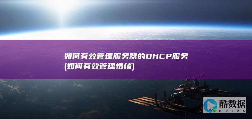 如何有效管理服务器的DHCP服务 (如何有效管理情绪)