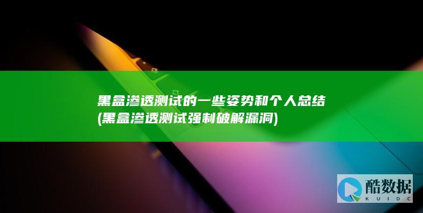 黑盒渗透测试的一些姿势和个人总结 (黑盒渗透测试强制破解漏洞)