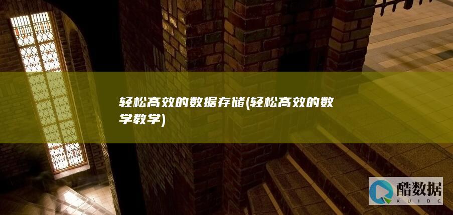 轻松高效的数据存储 (轻松高效的数学教学)