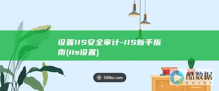 设置IIS安全审计-IIS新手指南 (iis 设置)