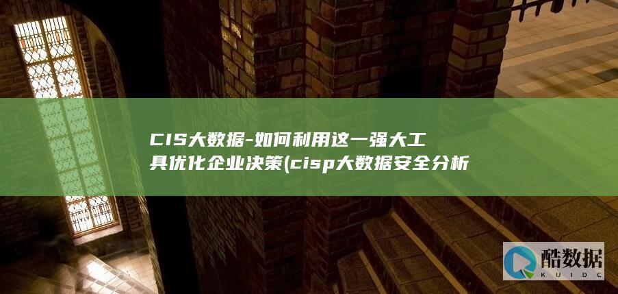 CIS大数据-如何利用这一强大工具优化企业决策 (cisp大数据安全分析师)