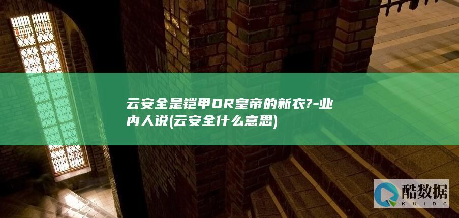 云安全是铠甲OR皇帝的新衣?-业内人说 (云安全什么意思)