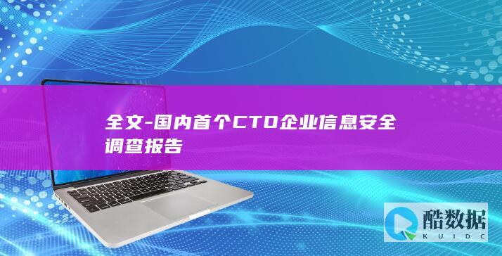 全文-国内首个CTO企业信息安全调查报告