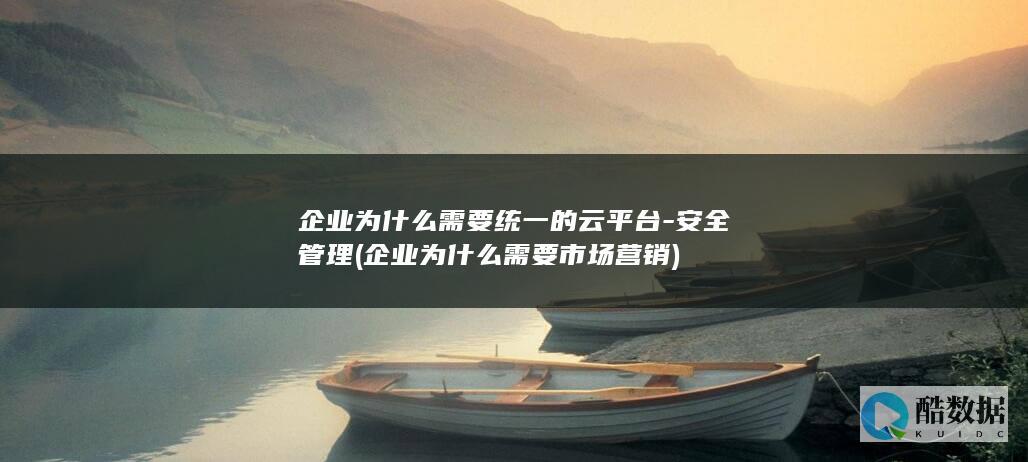 企业为什么需要统一的云平台-安全管理 (企业为什么需要市场营销)