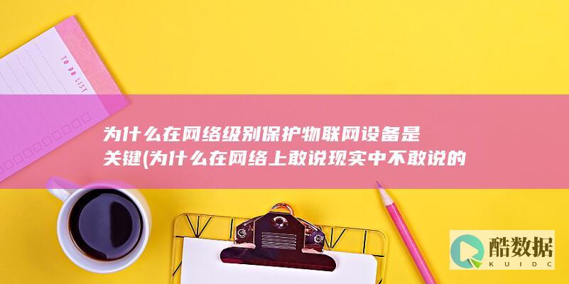 为什么在网络级别保护物联网设备是关键 (为什么在网络上敢说现实中不敢说的)