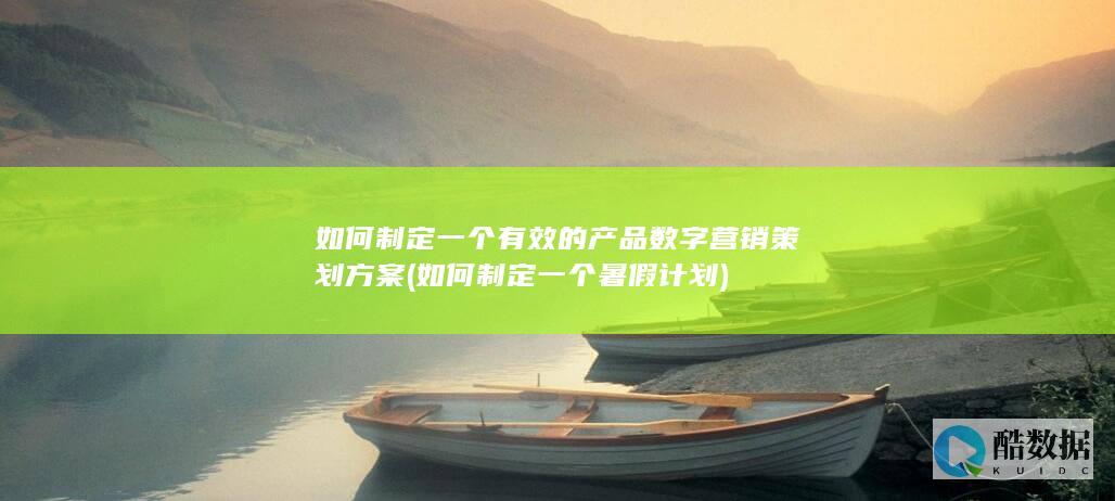 如何制定一个有效的产品数字营销策划方案 (如何制定一个暑假计划)