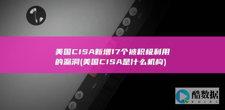 美国CISA新增17个被积极利用的漏洞