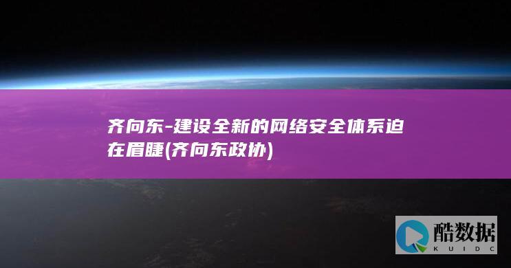 齐向东-建设全新的网络安全体系迫在眉睫 (齐向东 政协)