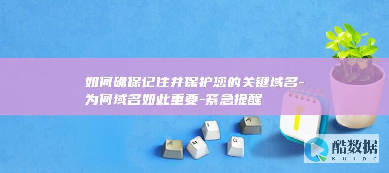 如何确保记住并保护您的关键域名-为何域名如此重要-紧急提醒