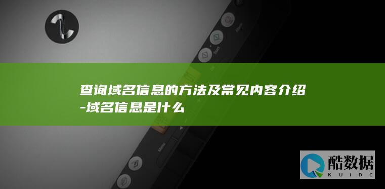 查询域名信息的方法及常见内容介绍-域名信息是什么