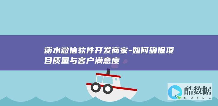 衡水微信软件开发商家-如何确保项目质量与客户满意度