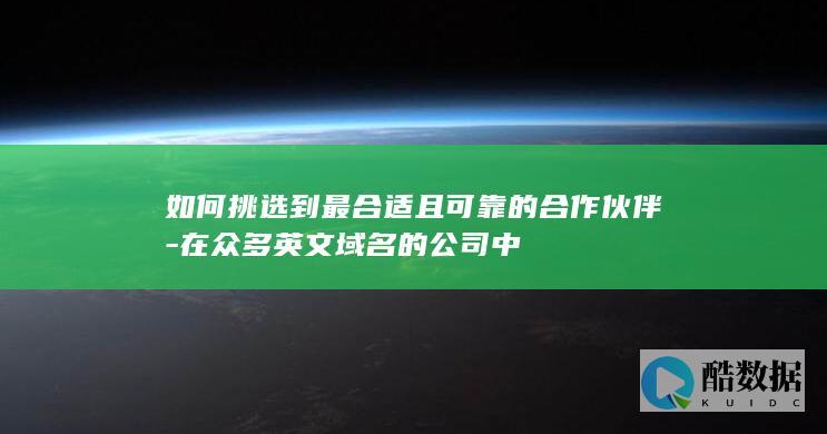 如何挑选到最合适且可靠的合作伙伴-在众多英文域名的公司中