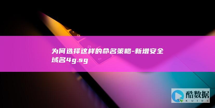 为何选择这样的命名策略-新增安全域名4g.sg