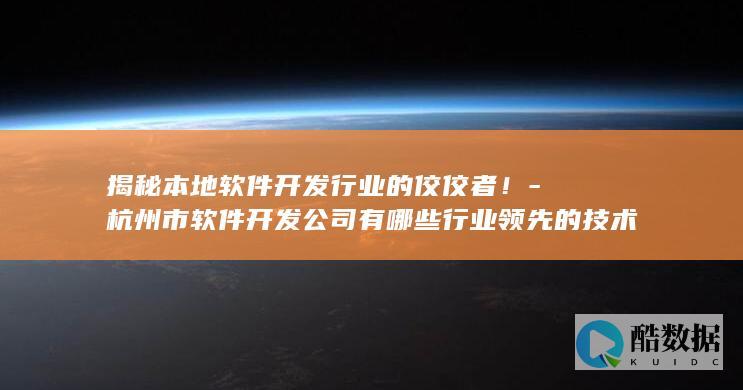 揭秘本地软件开发行业的佼佼者！-杭州市软件开发公司有哪些行业领先的技术和优势
