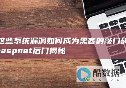 这些系统漏洞如何成为黑客的敲门砖-aspnet后门揭秘