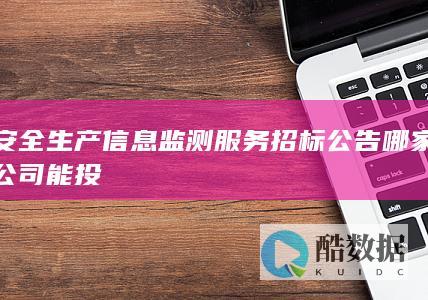 安全生产信息监测服务招标公告哪家公司能投
