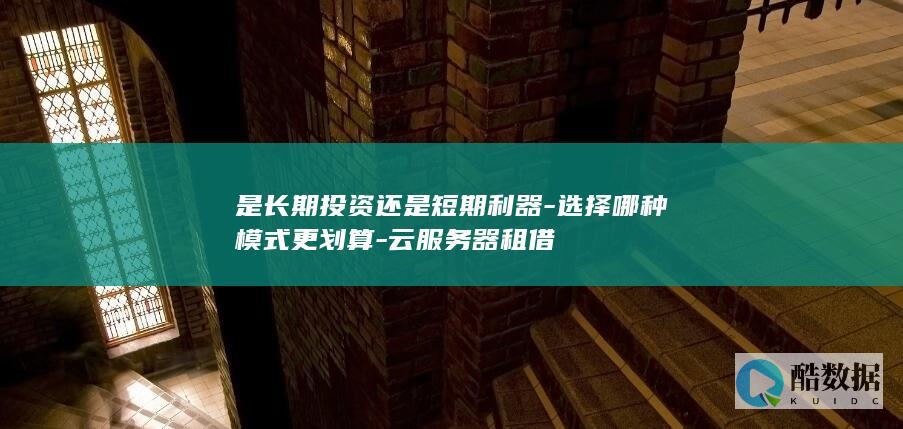 是长期投资还是短期利器-选择哪种模式更划算-云服务器租借