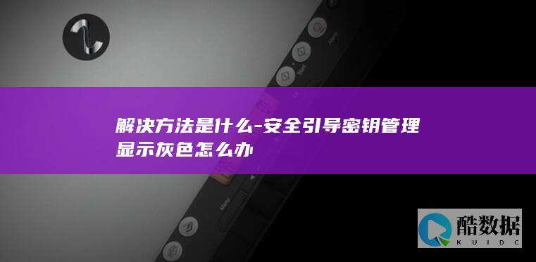 解决方法是什么-安全引导密钥管理显示灰色怎么办