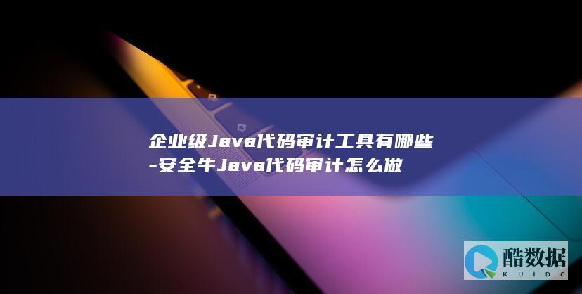 企业级Java代码审计工具有哪些-安全牛Java代码审计怎么做