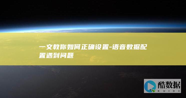一文教你如何正确设置-语音数据配置遇到问题