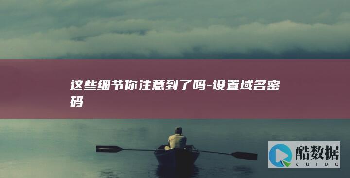 这些细节你注意到了吗-设置域名密码