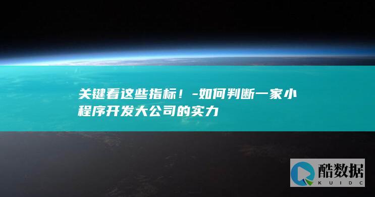 小程序开发公司实力评估