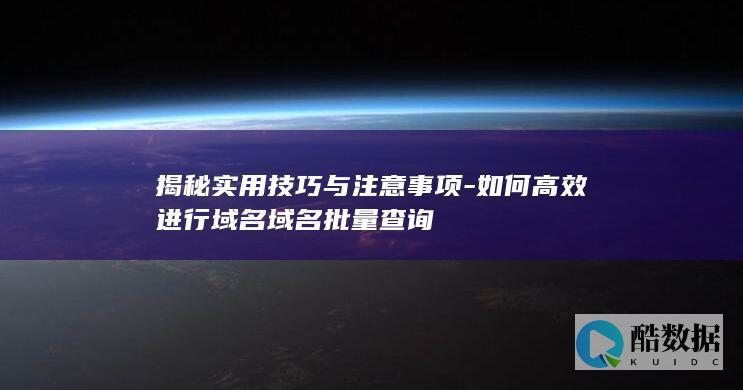 揭秘实用技巧与注意事项-如何高效进行域名域名批量查询