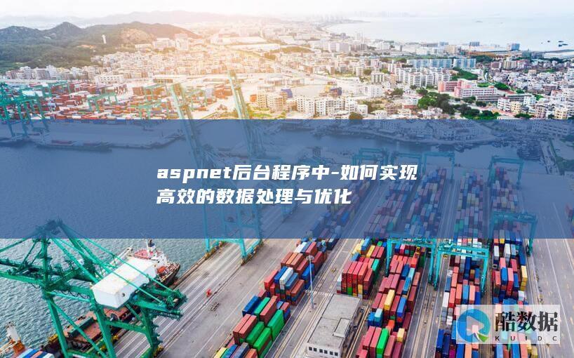 ASP.NET后台数据处理优化技巧
