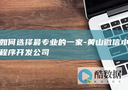 黄山专业微信小开发服务商