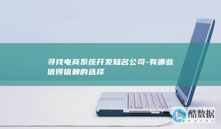 寻找电商系统开发知名公司-有哪些值得信赖的选择