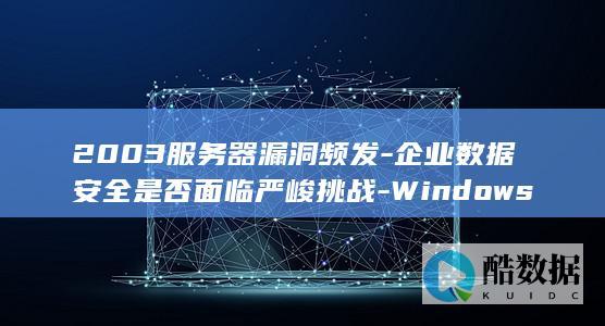 2003服务器漏洞频发-企业数据安全是否面临严峻挑战-Windows