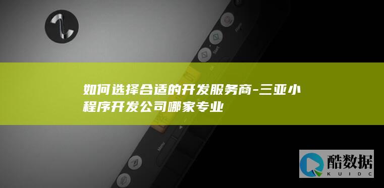 选择三亚小程序开发服务商技巧