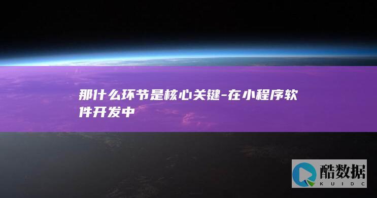 那什么环节是核心关键-在小程序软件开发中