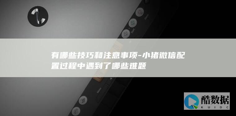 有哪些技巧和注意事项-小猪微信配置过程中遇到了哪些难题
