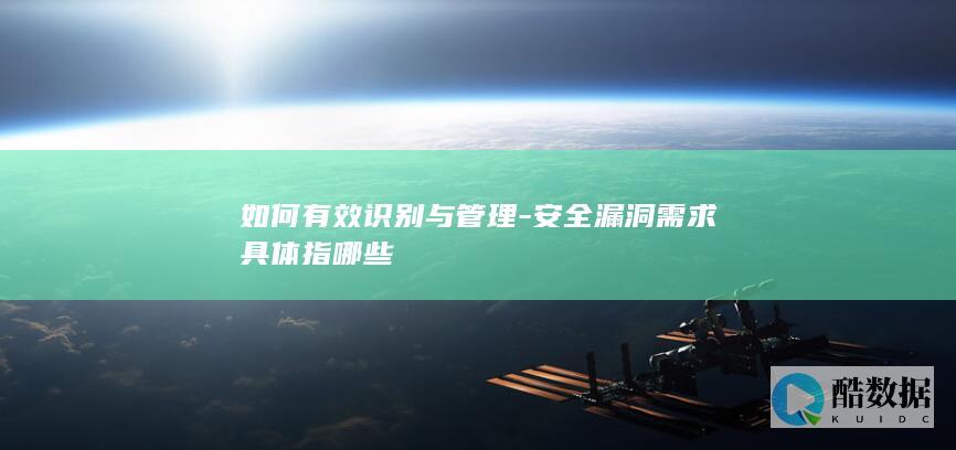 如何有效识别与管理-安全漏洞需求具体指哪些