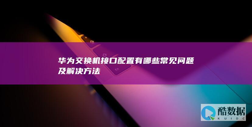 解决华为交换机接口故障技巧