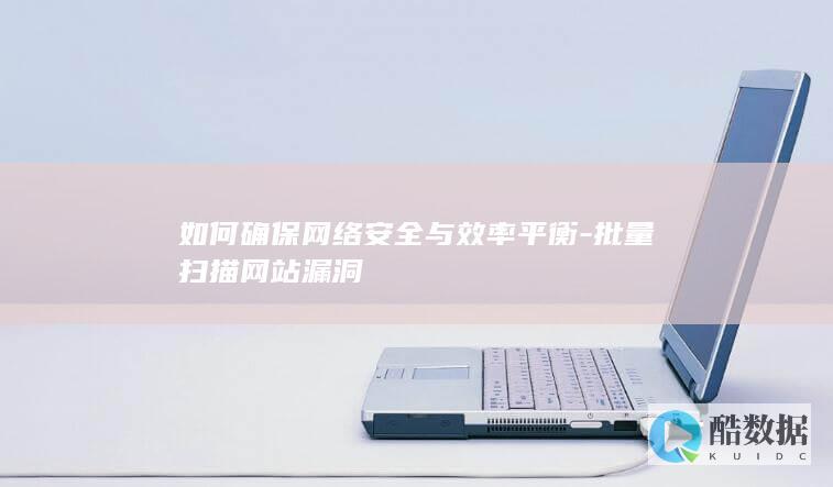 如何确保网络安全与效率平衡-批量扫描网站漏洞