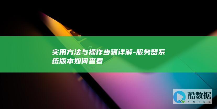 实用方法与操作步骤详解-服务器系统版本如何查看